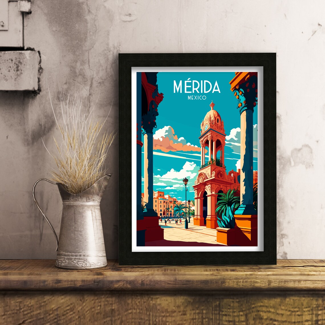 Merida Mexico Travel Poster, Latin America Print - Image 3