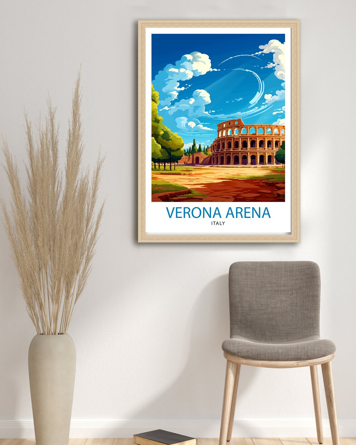 Verona Arena Sunny Italy Roman Amphitheater Vintage Travel Poster - Image 3