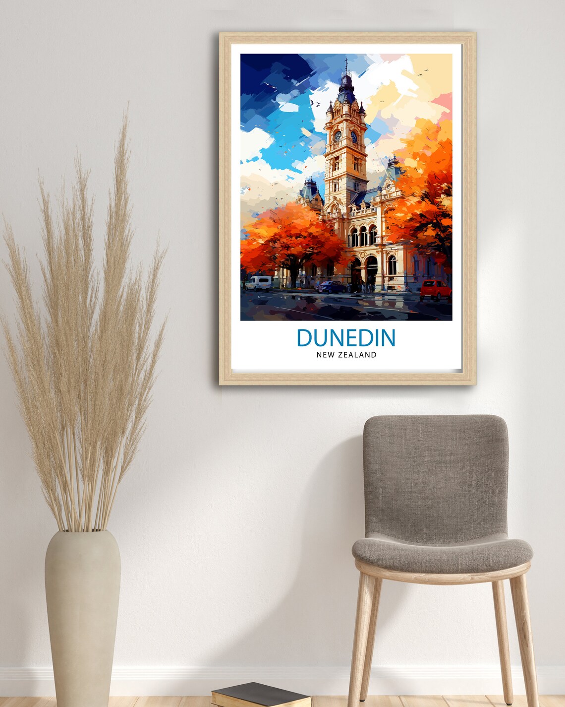 Dunedin New Zealand Otago Peninsula Cityscape Art Print - Image 2