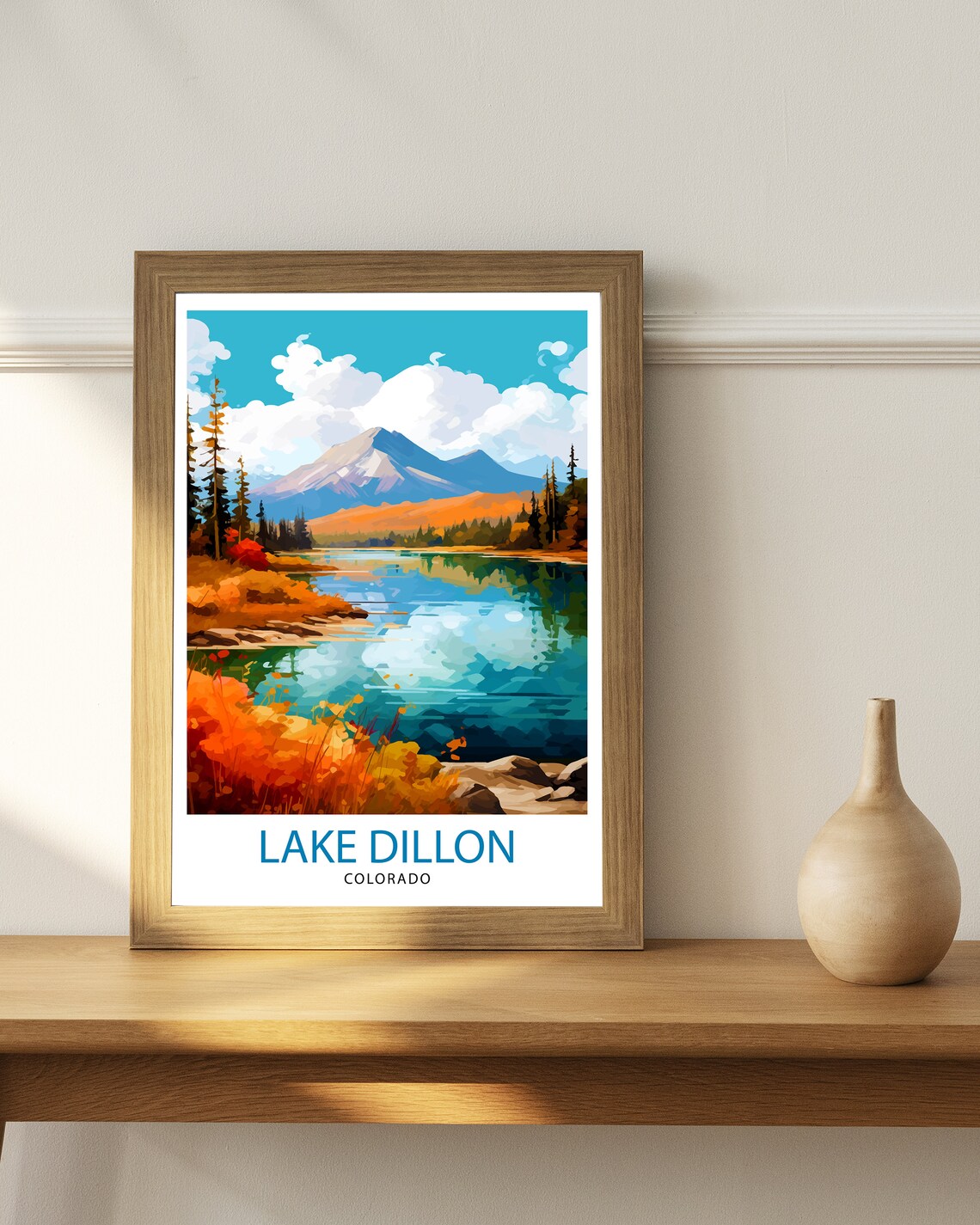 Lake Dillon Colorado Travel Poster, Rocky Mountain View - Image 2