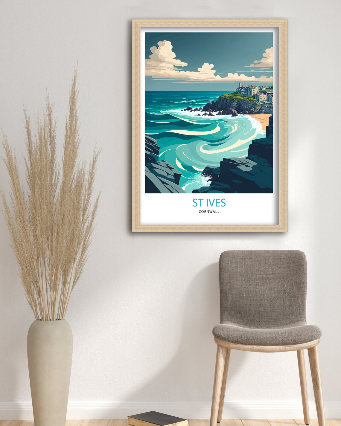 St Ives Travel Poster, Cornwall Place Print - Image 3