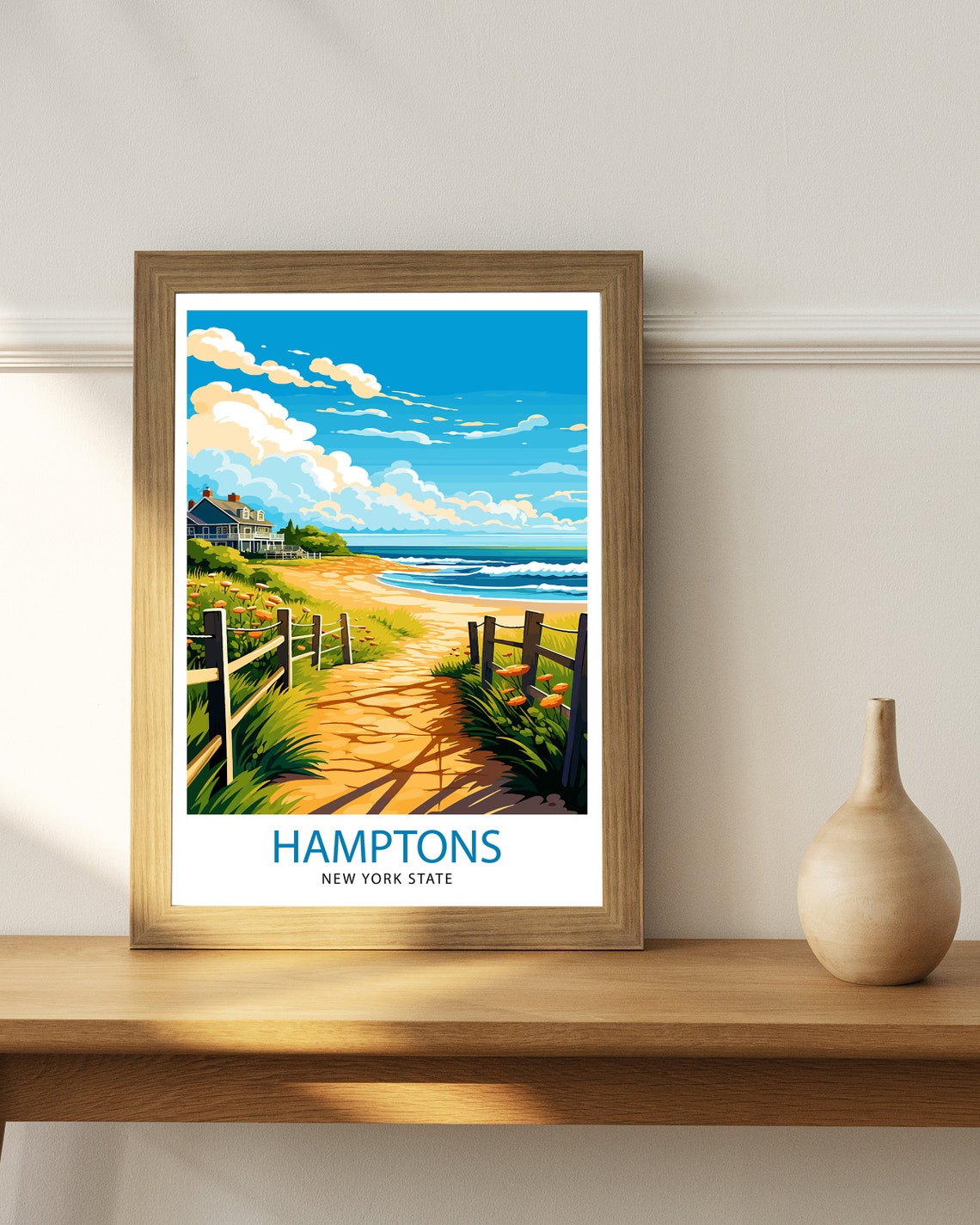 Hamptons New York Beach House Sand Dune Path Ocean Travel Poster - Image 3