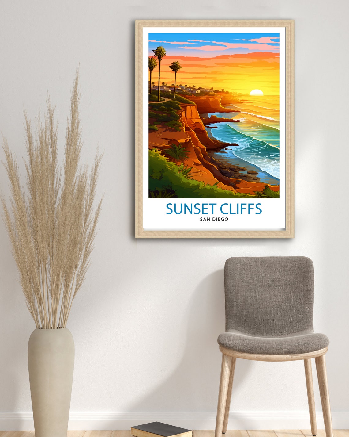 Sunset Cliffs San Diego Golden Hour Ocean Cliff Sunset Poster - Image 3