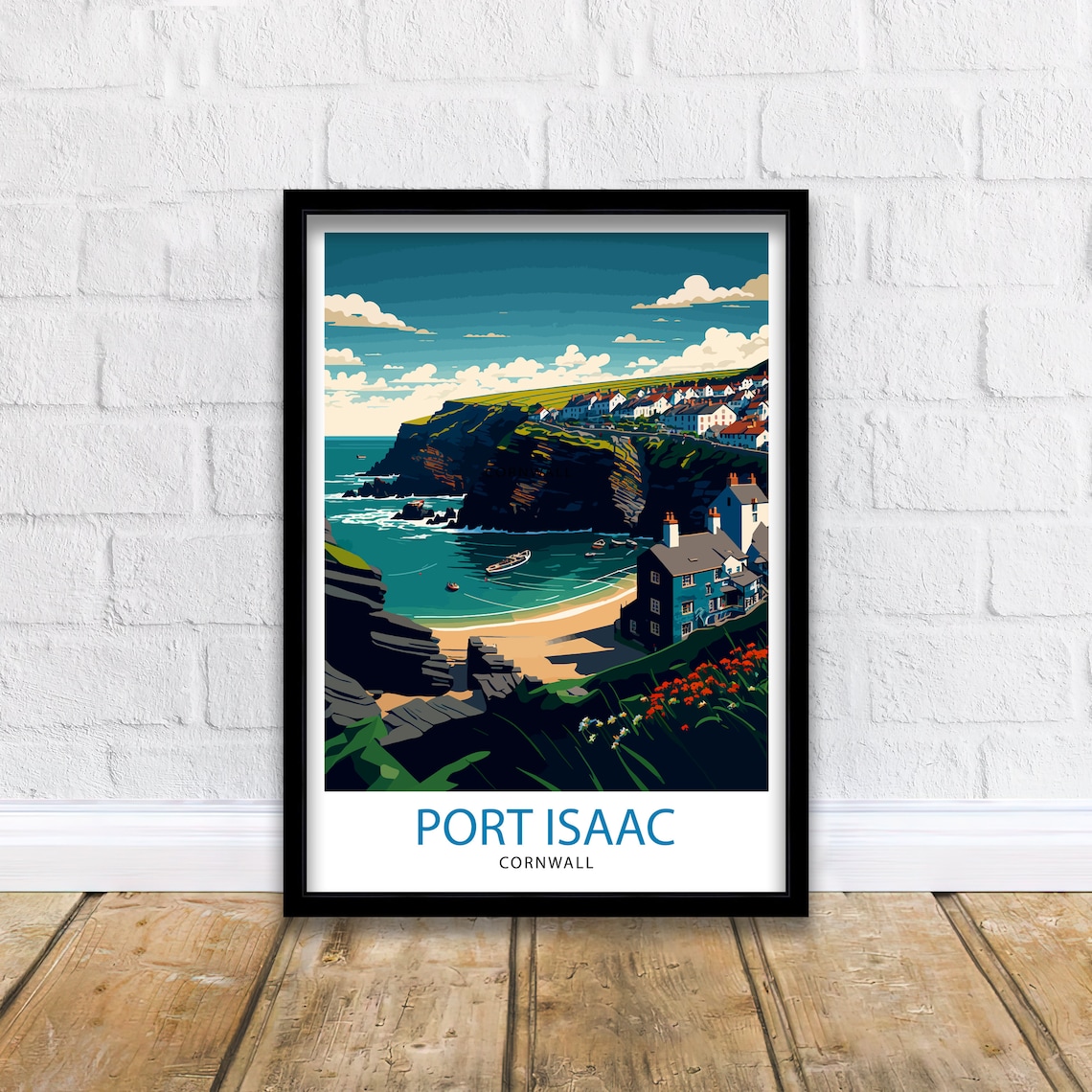 Port Isaac Illustration Coastal Wall Art Print