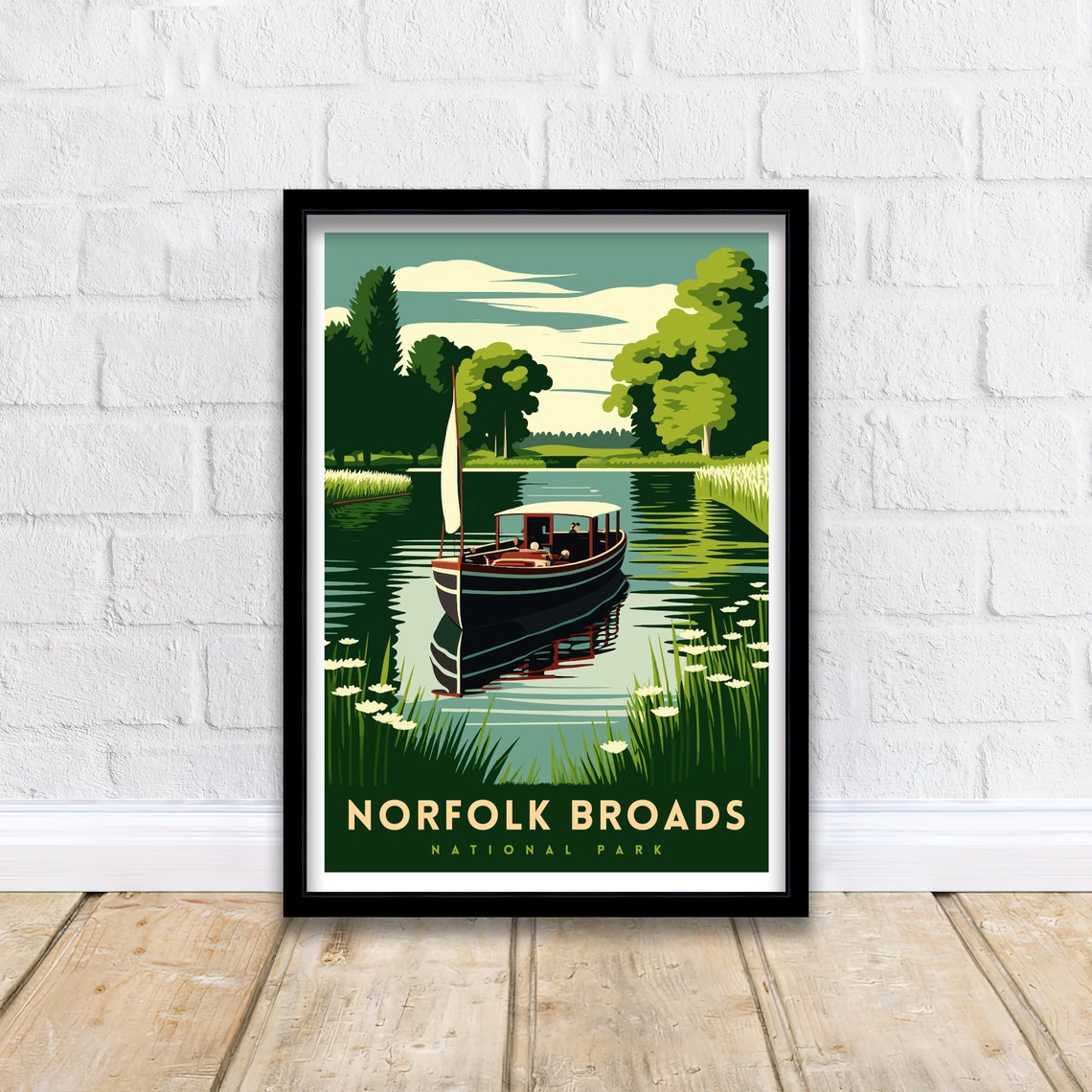 Norfolk Broads Travel Print Norfolk Broads Print Norfolk Travel Poster Norfolk Broads Art Broads National Park National Park - Image 2