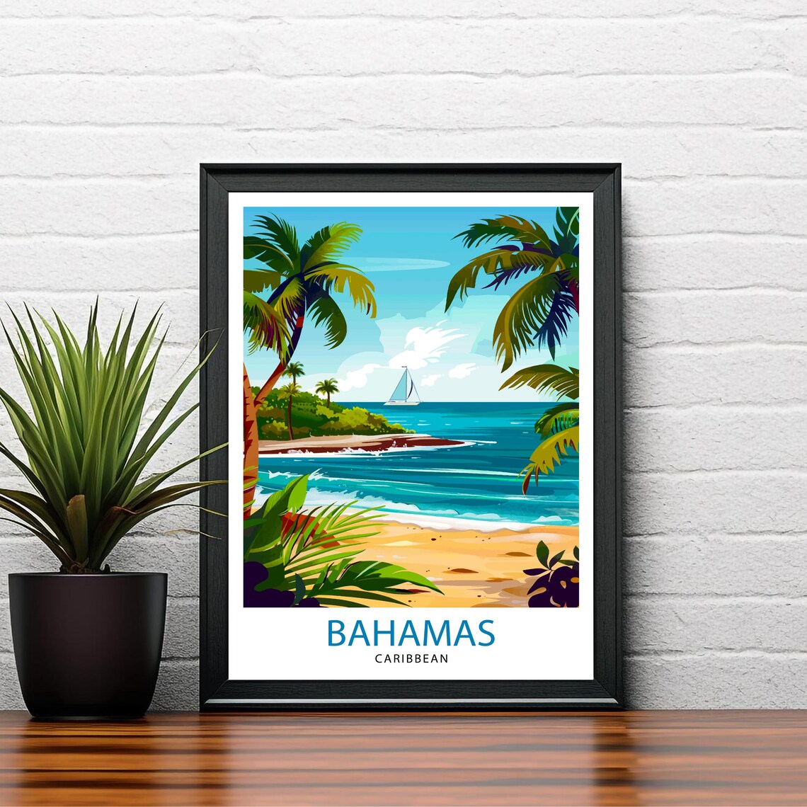 Bahamas Caribbean Travel Poster, Island Decor - Image 2