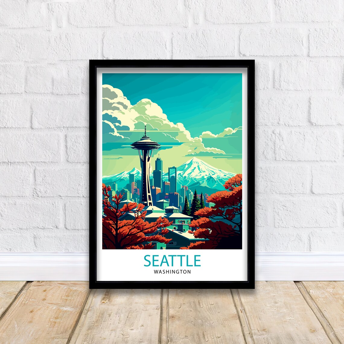 Seattle Travel Poster, Seattle Washington Home Decor - Image 2
