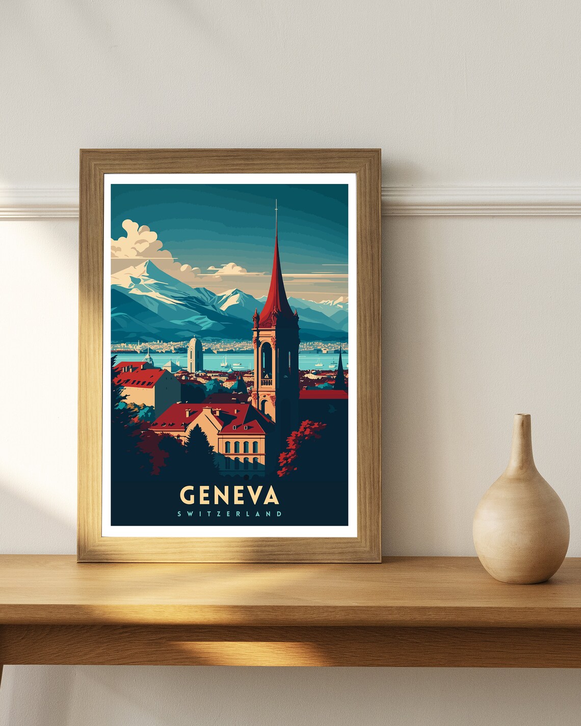 Geneva Switzerland Travel Poster, Europe Home Decor - Image 2