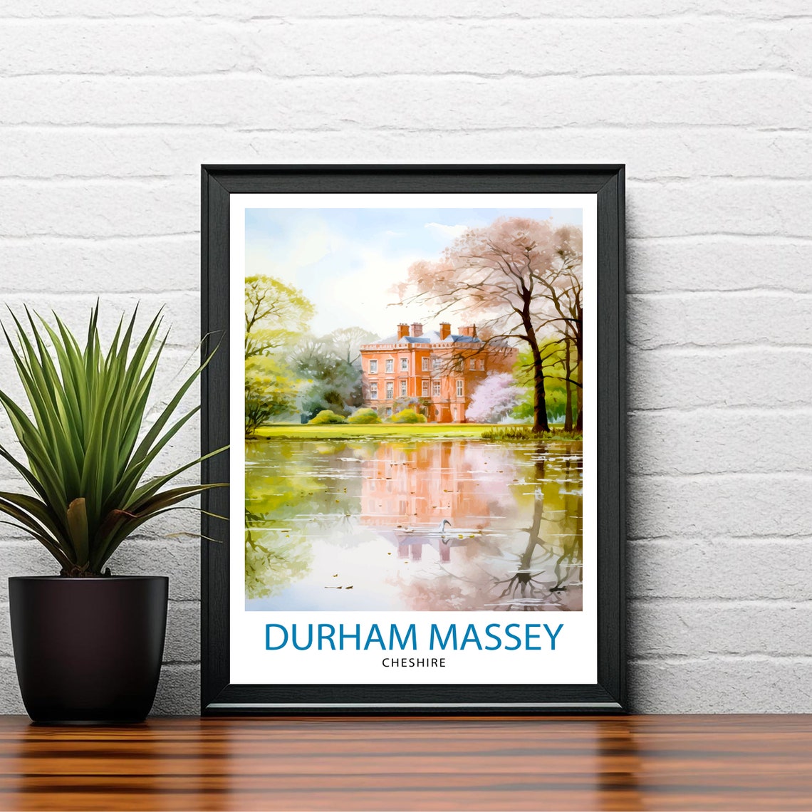 Durham Massey Cheshire Stately Manor Lakeside Gardens Poster - Image 2