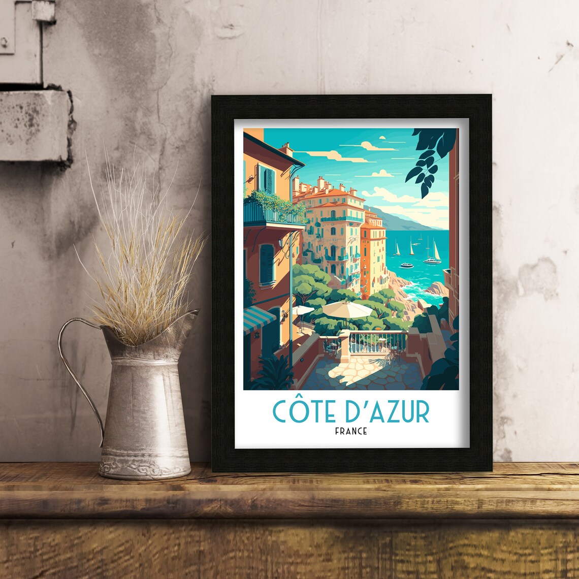 Cote D'Azur Travel Poster, Marseille French Riviera - Image 2