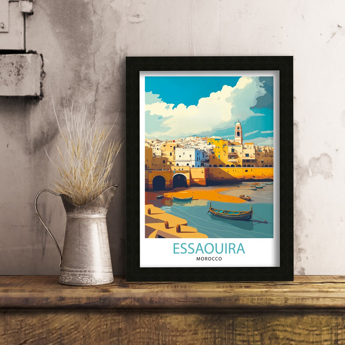 Essaouira Morocco Travel Poster, World Cultural Art - Image 2