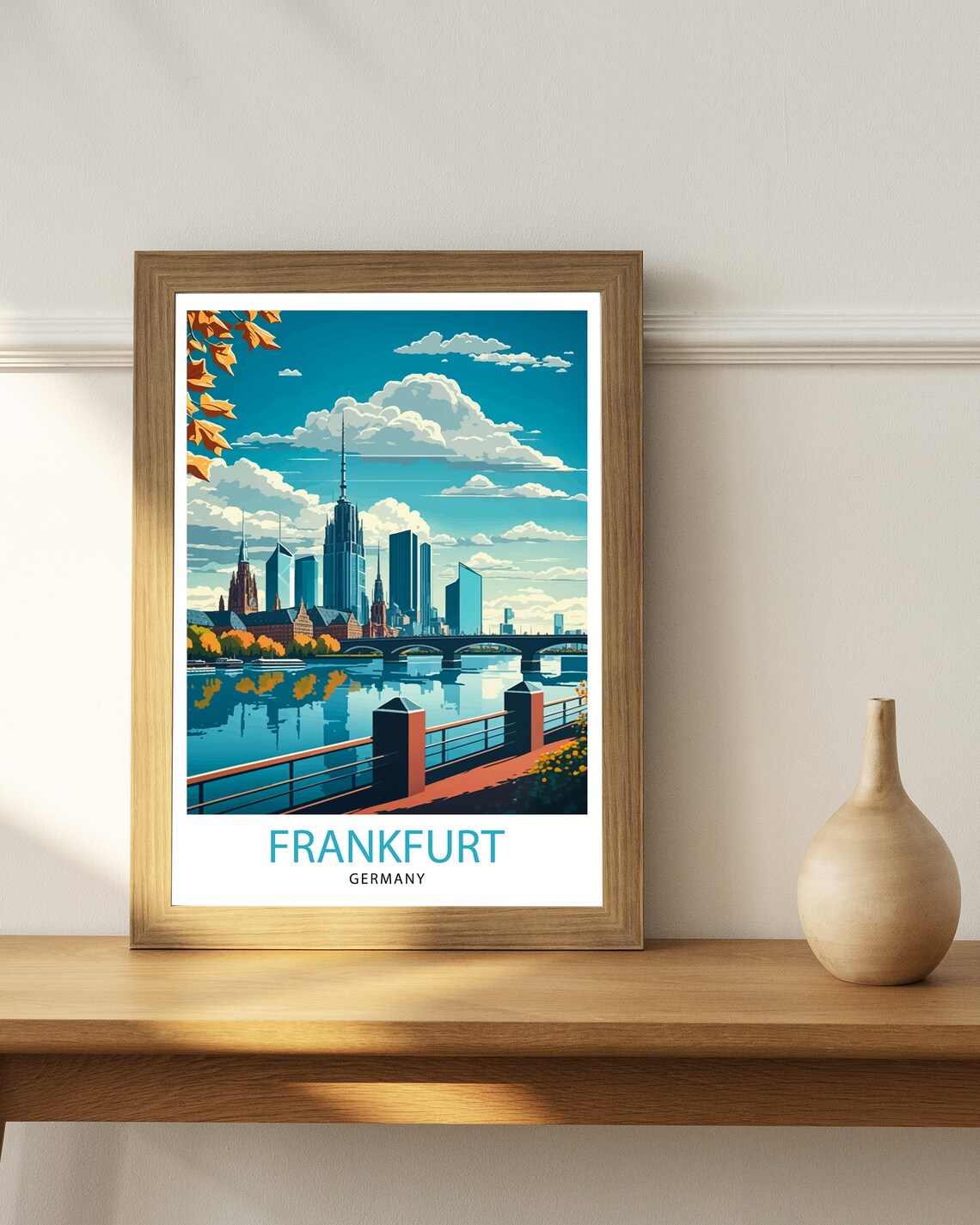 Frankfurt Germany Travel Poster, Home Living Decor - Image 3