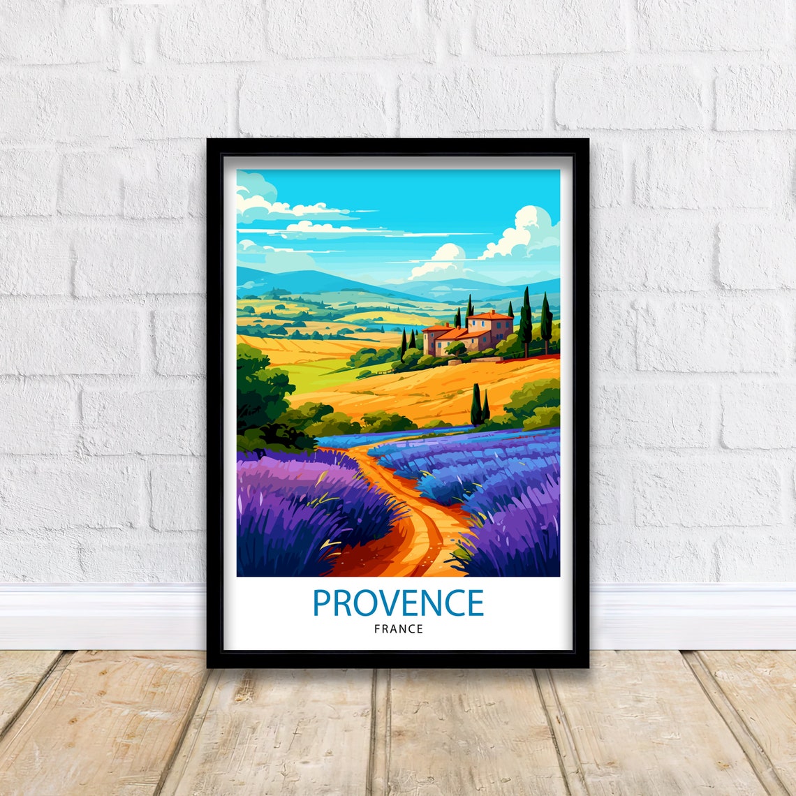 Provence France Travel Print Provence Wall Decor Provence Home Living Decor Provence France Illustration Travel Poster Gift For Provence - Image 2