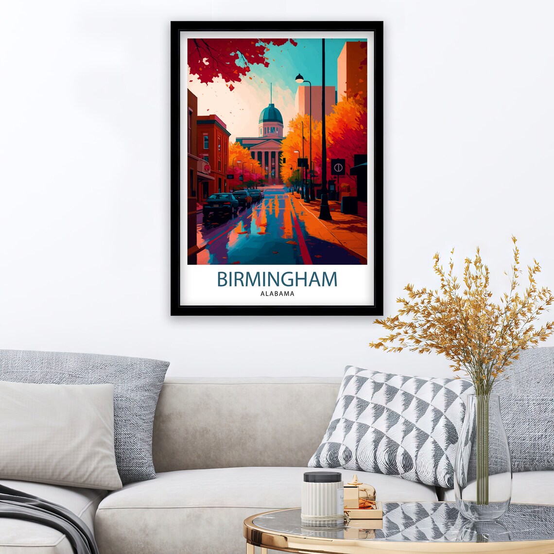 Birmingham Alabama Travel Poster, Cityscape Art Print - Image 2