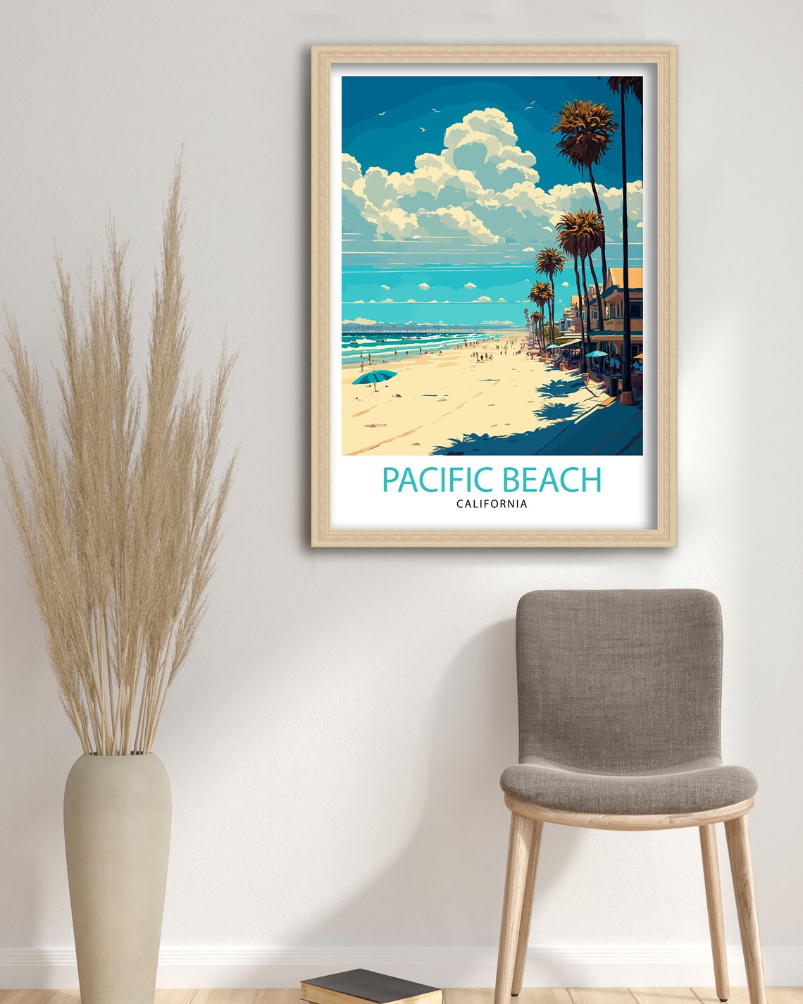 Pacific Beach California Travel Poster, Wall Decor - Image 3