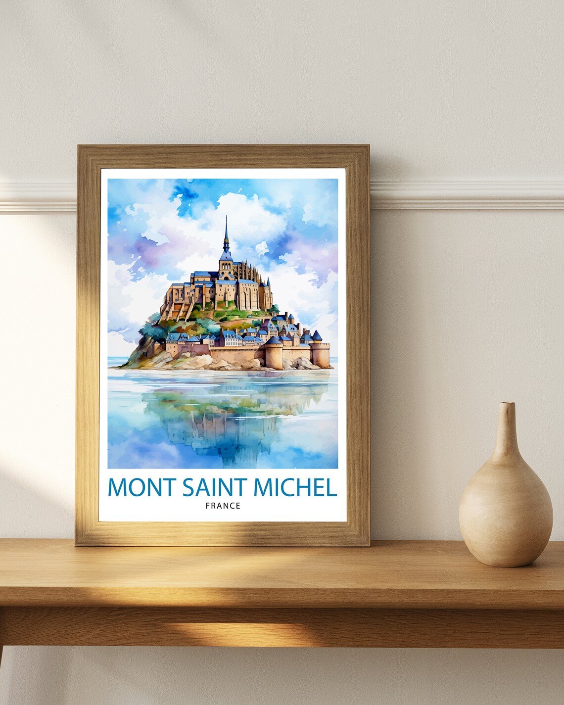 Mont Saint Michel France Illustration Wall Art Print - Image 2