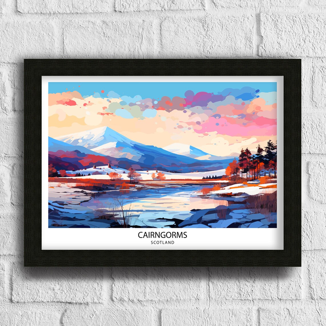 Cairngorms National Park Travel Poster, Scotland Highlands - Image 3