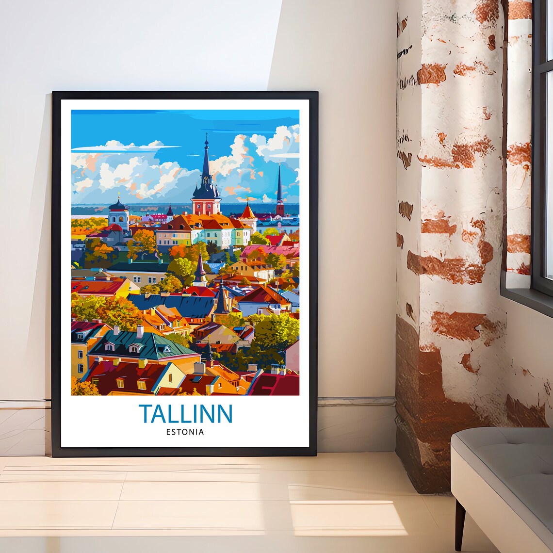 Tallinn Estonia Travel Poster, Europe Wall Decor