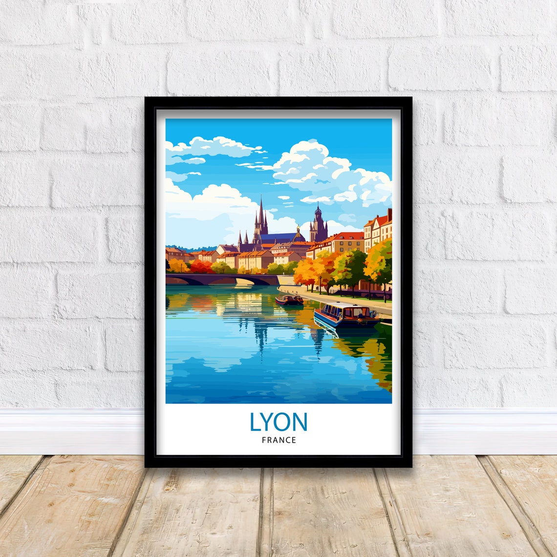 Lyon France Travel Print Lyon Wall Decor Lyon Poster France Travel Prints Lyon Art Print Lyon Illustration Lyon Wall Art France Print - Image 2