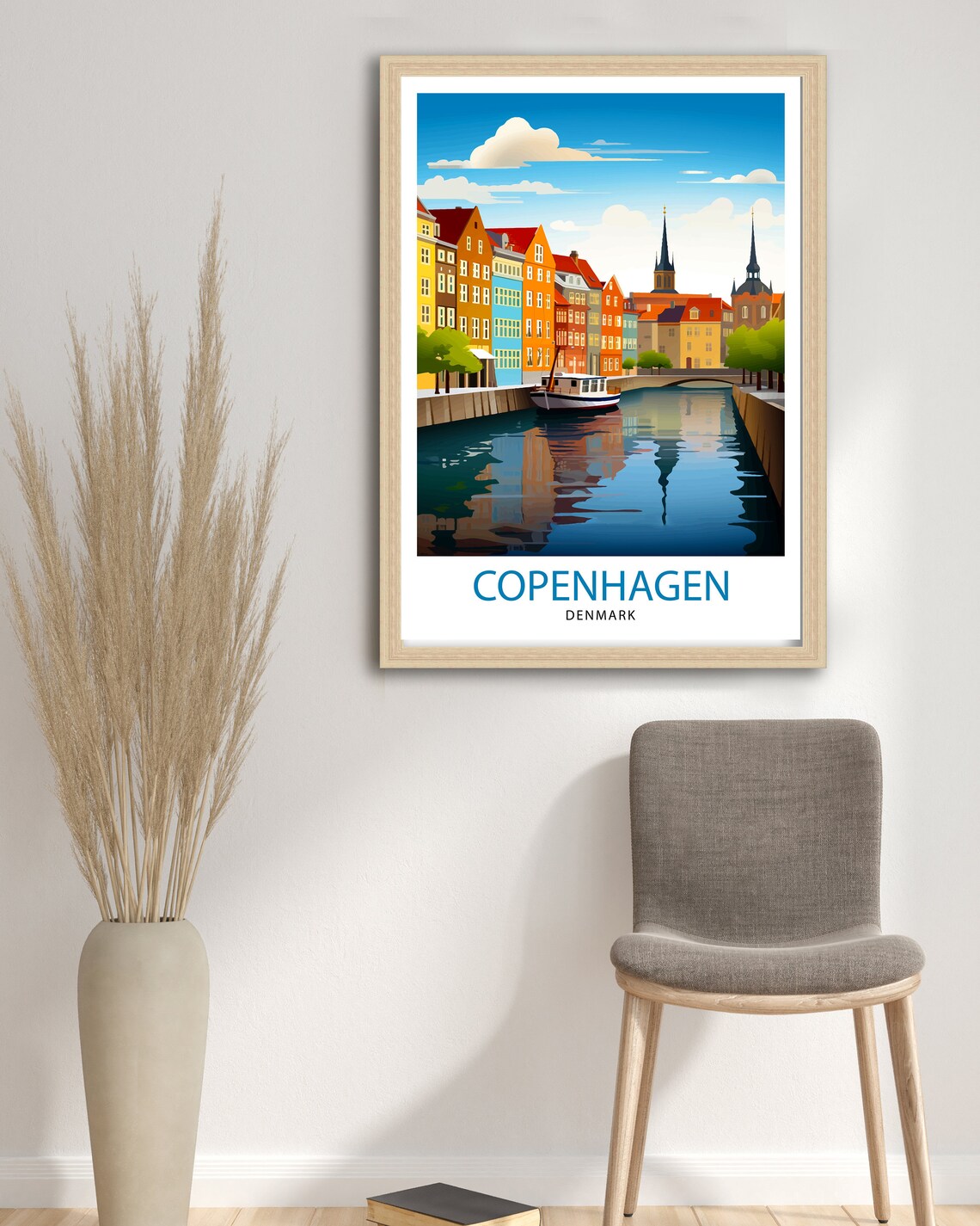 Copenhagen Denmark Illustration Travel Poster - Image 3