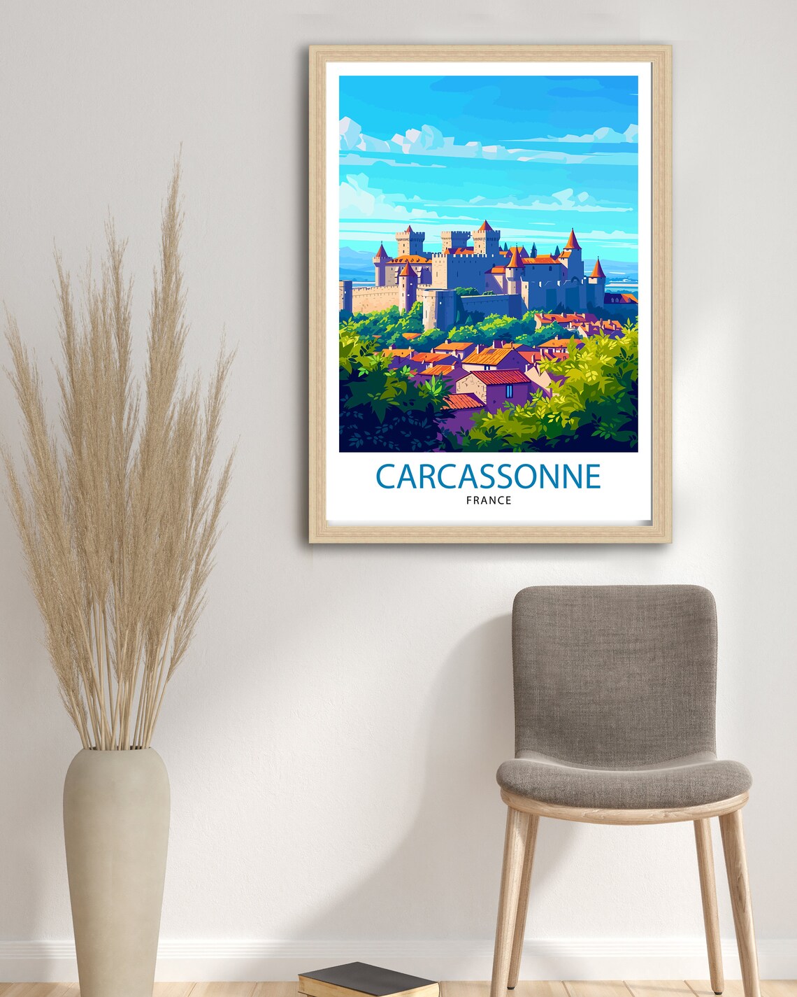 Carcassonne France Medieval Citadel Towers Town Travel Poster - Image 2