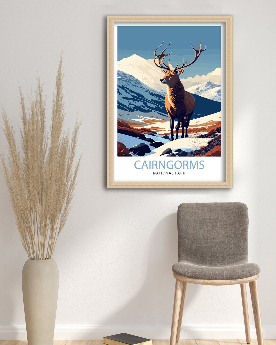 Cairngorms National Park Scotland Red Deer Stag Mountain Poster - Image 3
