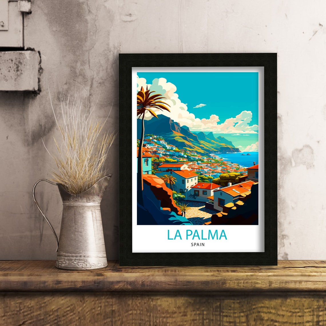 La Palma Travel Print La Palma Wall Art La Palma Home Decor La Palma Illustration La Palma Travel Poster Gift For La Palma Spain Wall Art - Image 3