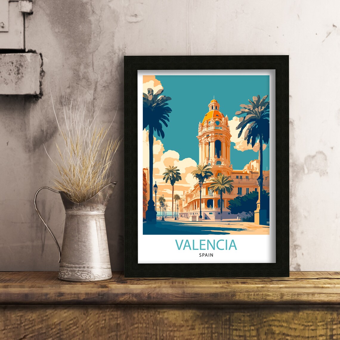 Valencia Spain Travel Poster, Home Living Decor - Image 2