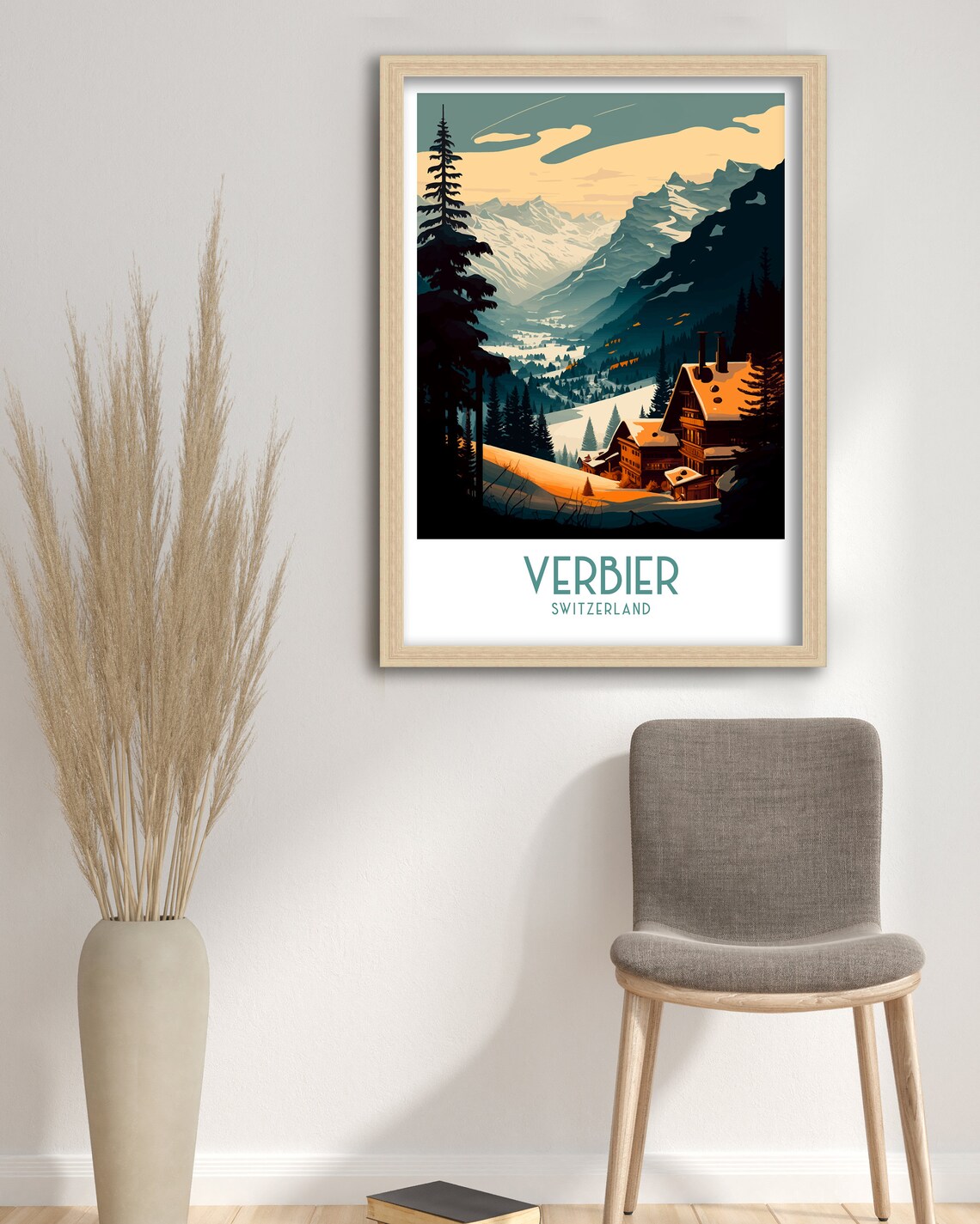 Verbier Ski Poster, Switzerland Skiing Wall Art - Image 3