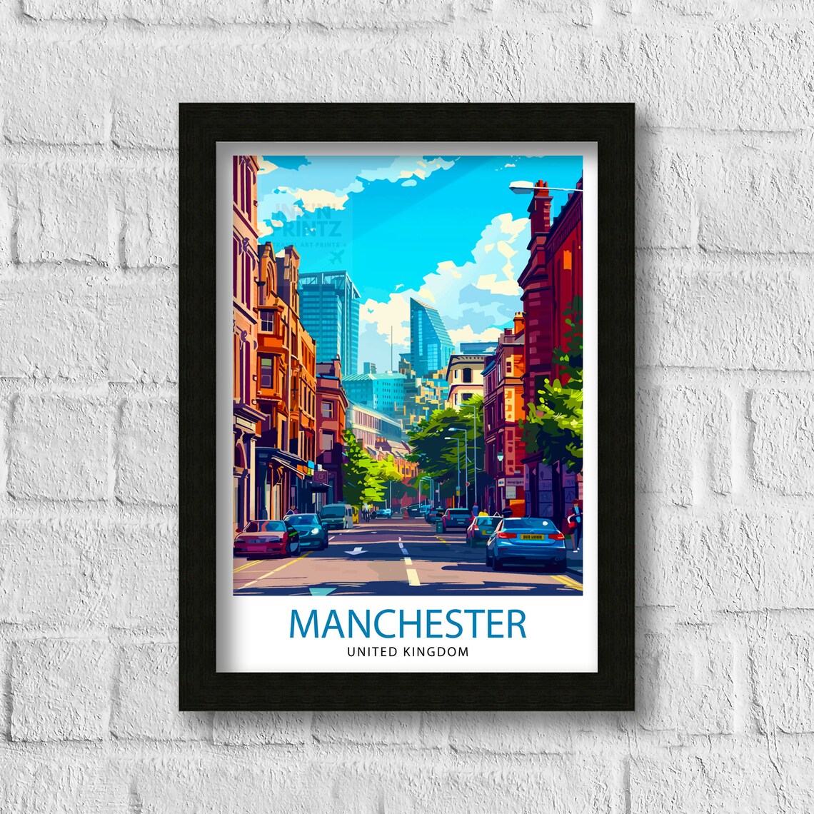 Manchester Cityscape Home Decor Art Print - Image 3