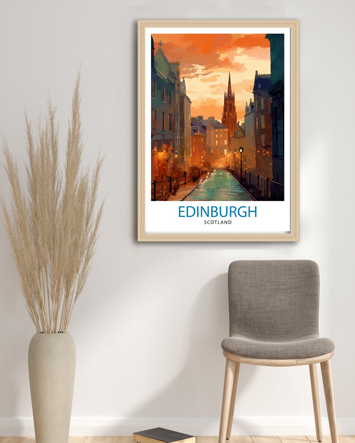 Edinburgh Scotland Rainy Sunset Old Town Spire Street Travel Poster - Image 2