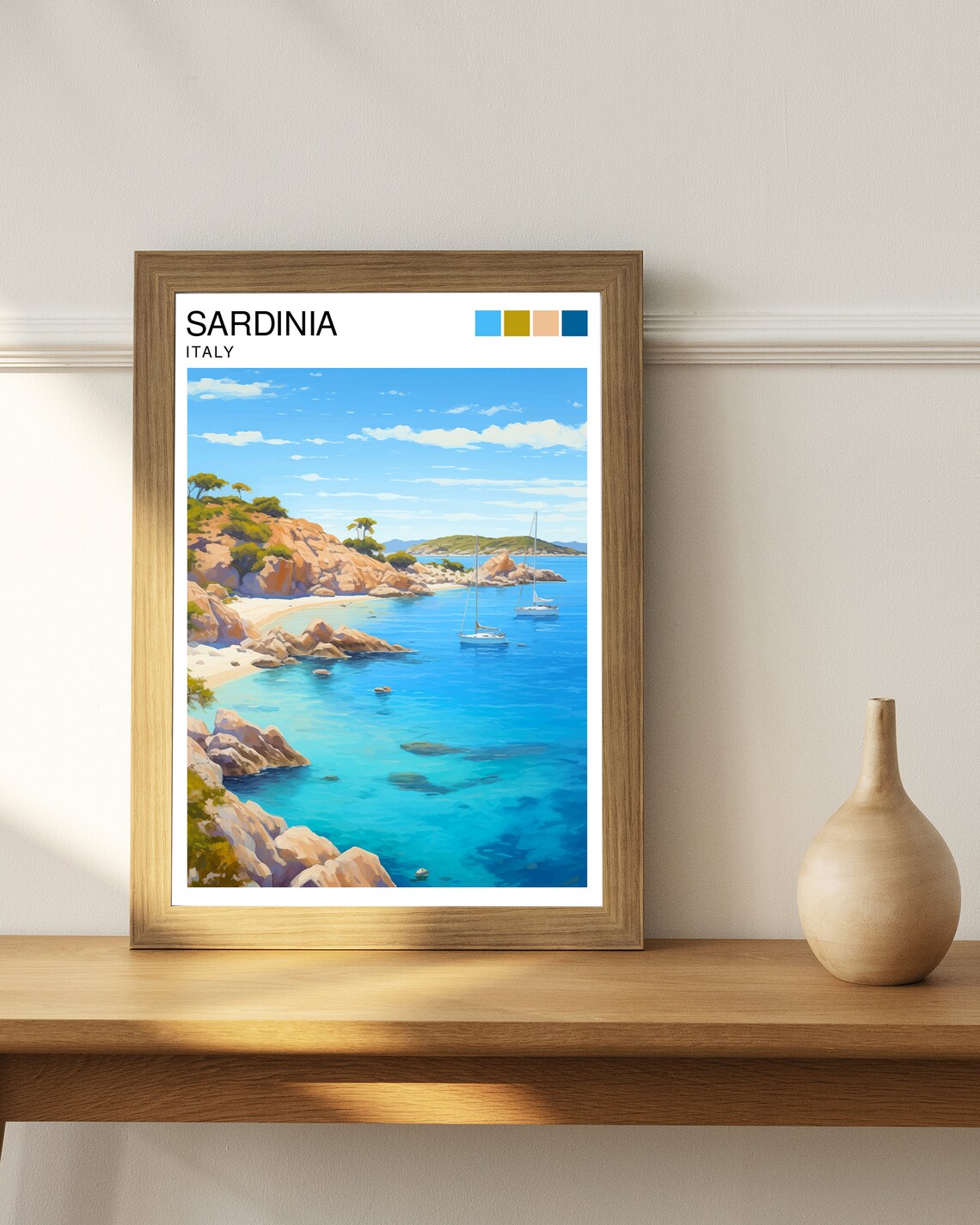 Sardinia Italy Travel Poster, Europe Wall Decor - Image 2