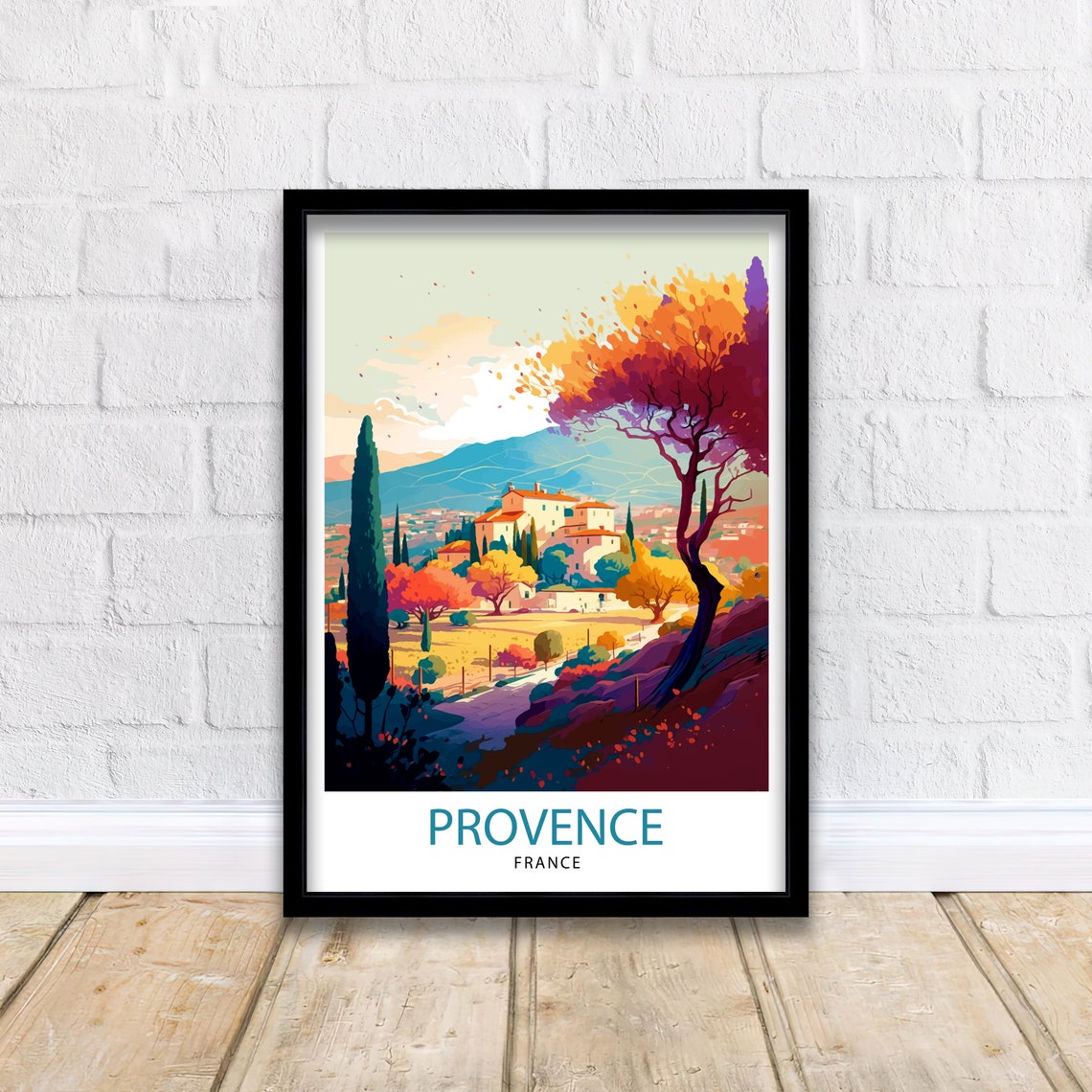 Provence France Travel Print Provence Wall Decor Provence Home Living Decor Provence France Illustration Travel Poster Gift For Provence - Image 2