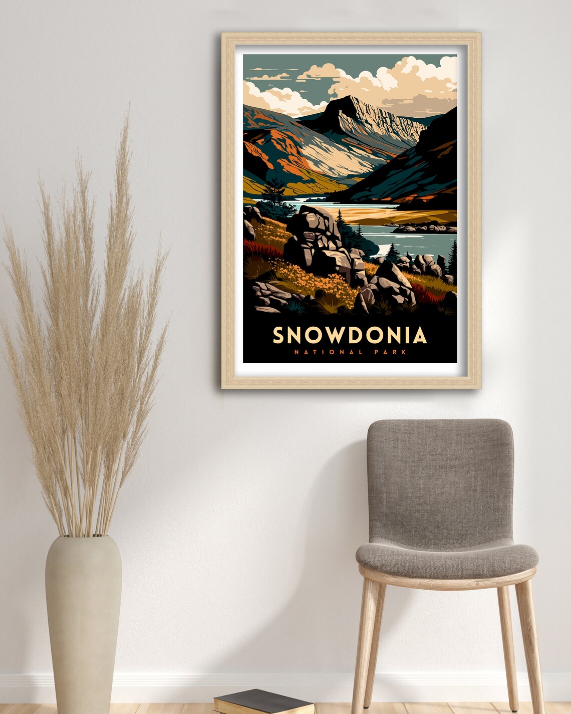 Snowdonia Travel Poster, Wales Mountain View - Image 3