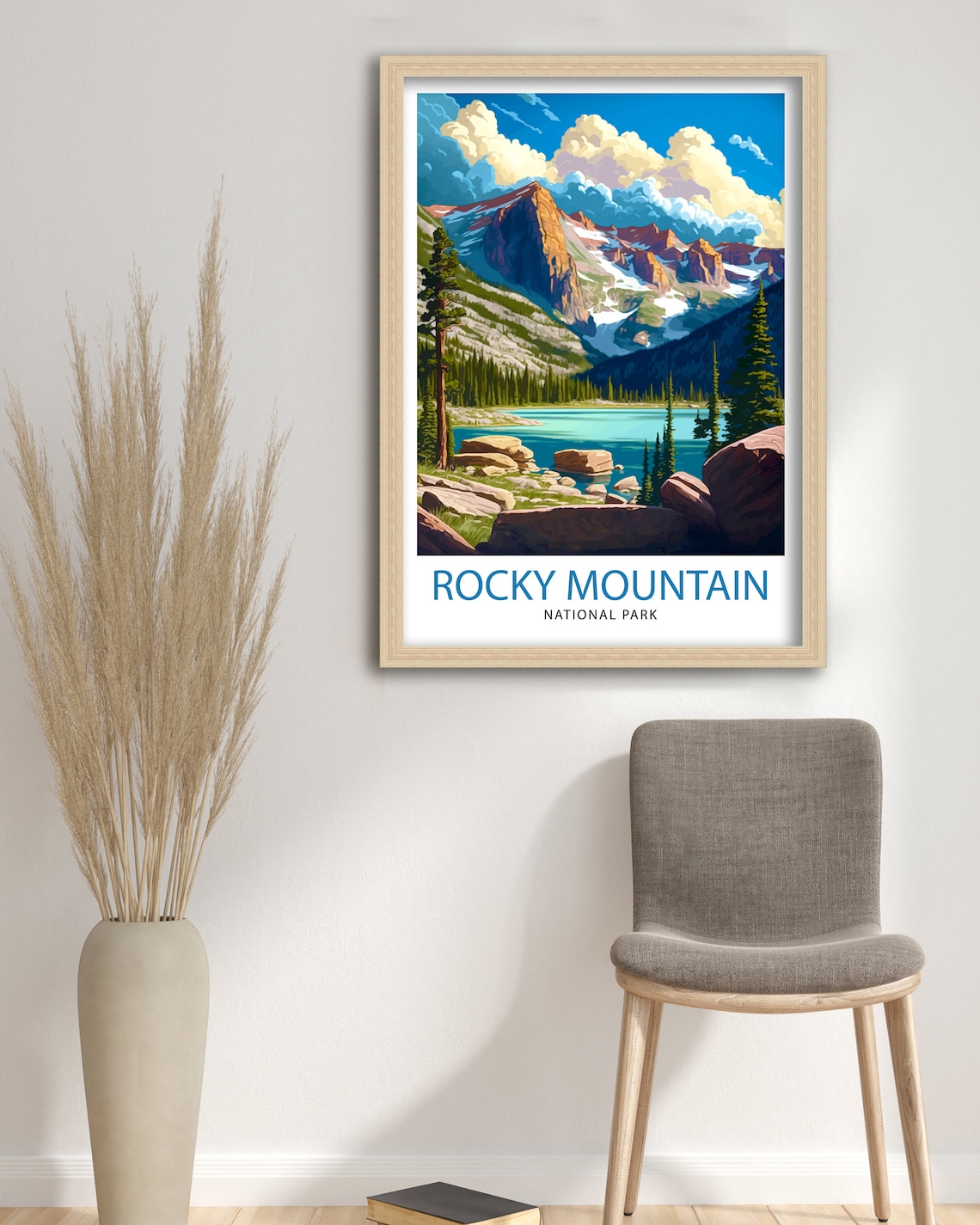 Rocky Mountain National Park Alpine Lake Peak Vintage Poster - Image 3