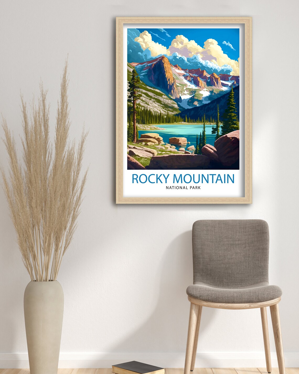 Rocky Mountain National Park Alpine Lake Peaks Landscape Poster - Image 3