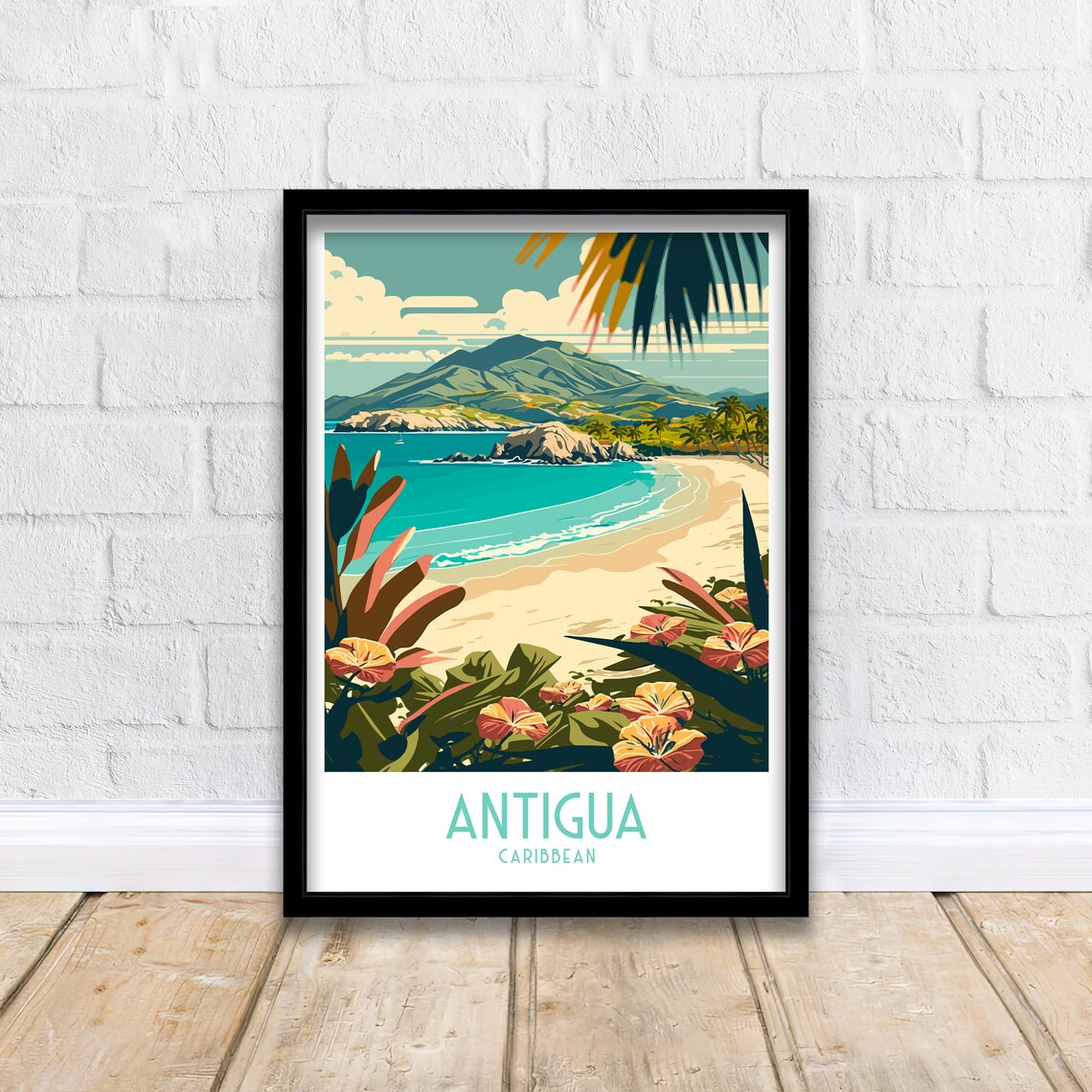 Antigua Travel Poster, Caribbean Art Print - Image 2