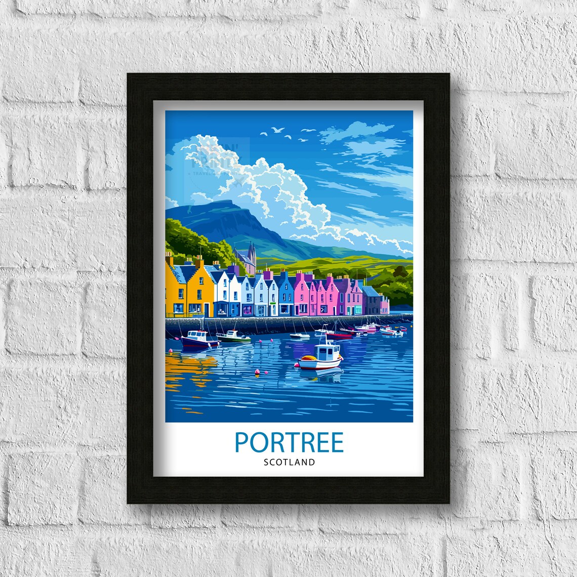 Portree Scotland Colorful Harbour Fishing Boats Isle Of Skye Poster - Image 3