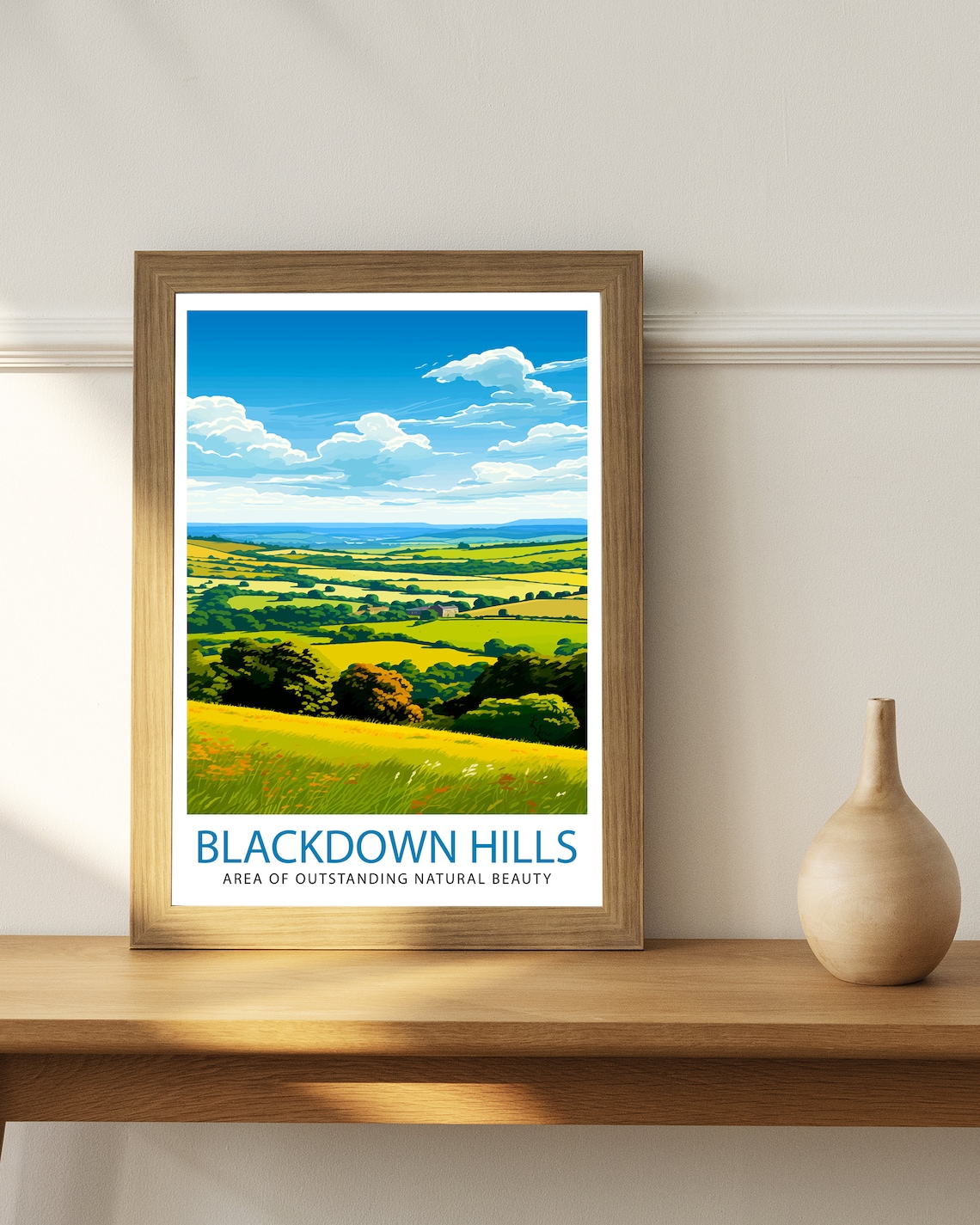 Blackdown Hills AONB Green Countryside Panorama Valley Art Poster - Image 2