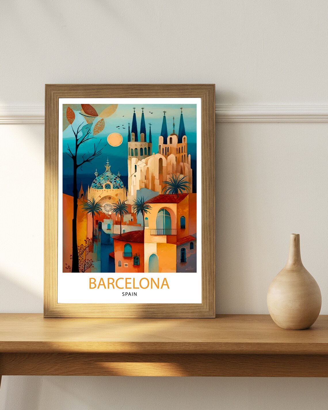 Barcelona, Spain Travel Poster, European Decor - Image 2