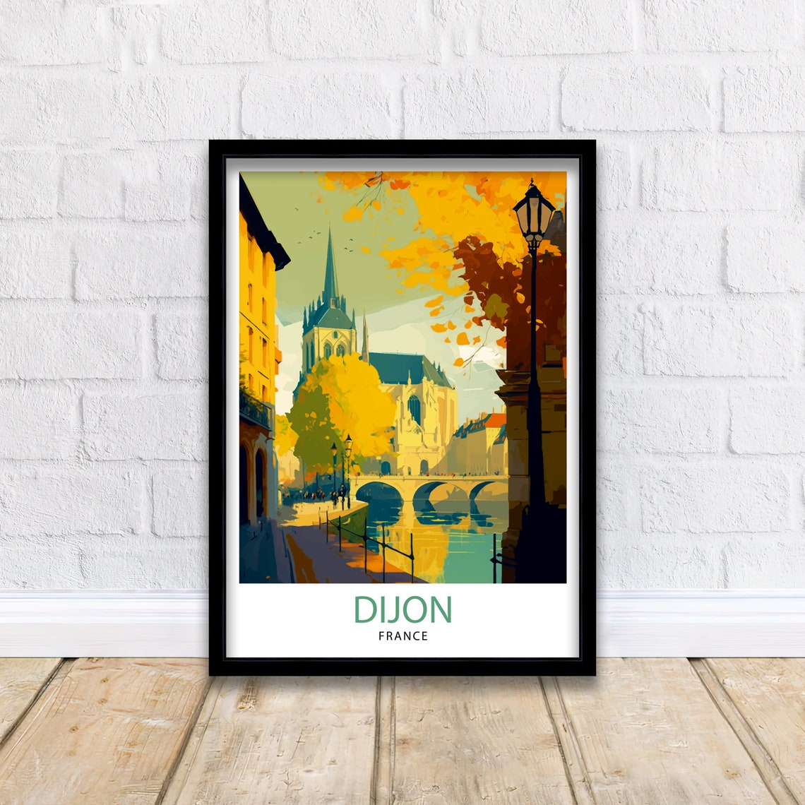 Dijon France Travel Print Dijon Wall Art Dijon Home Decor Dijon France Illustration Travel Poster Gift For Dijon France Home Decor - Image 2