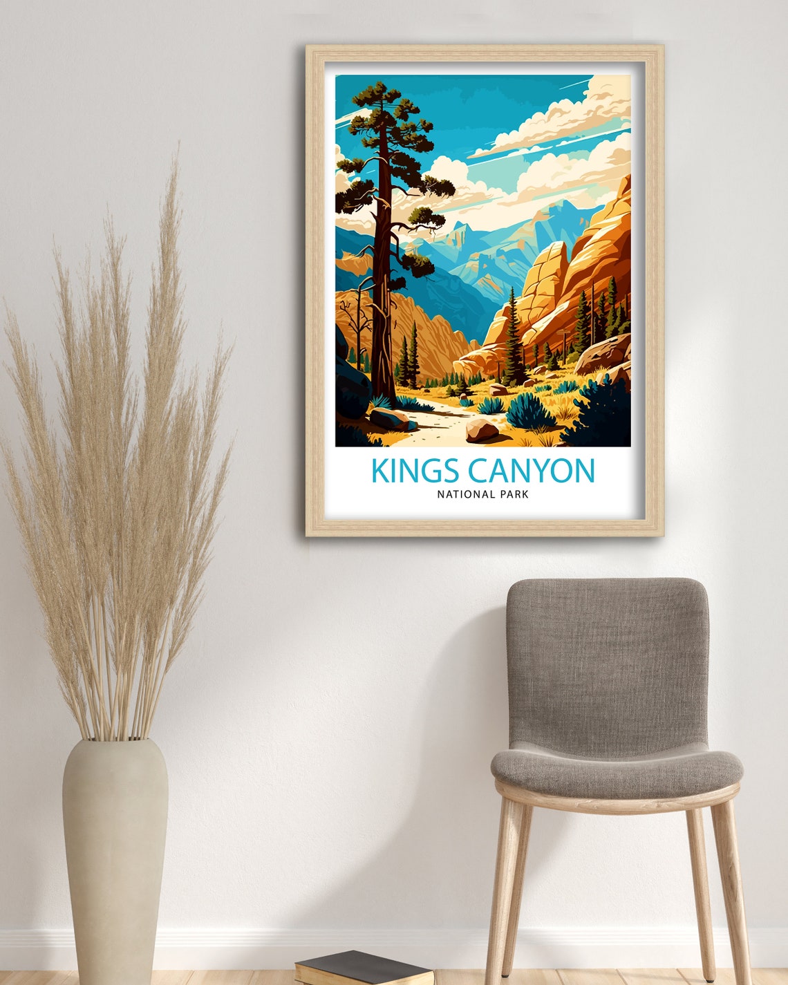 Kings Canyon National Park Travel Print Kings Canyon Wall Art California National Park Illustration Travel Poster Gift For Kings Canyon - Image 3
