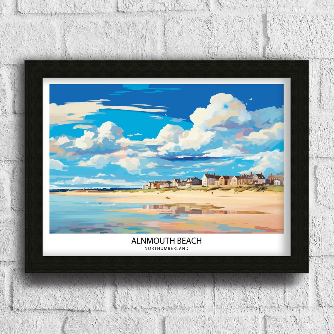 Alnmouth Beach Northumberland Travel Poster - Image 3