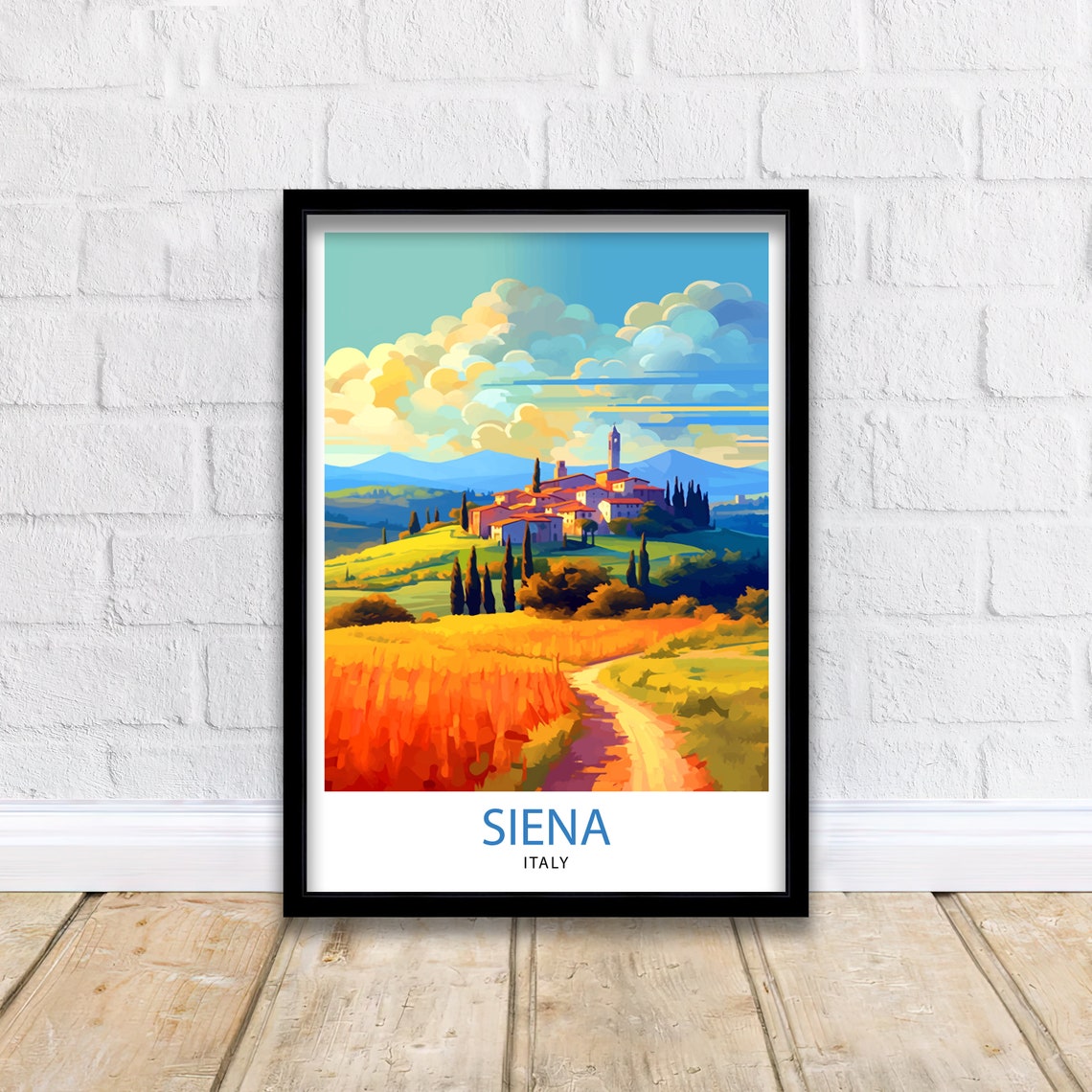 Siena Italy Travel Print Siena Wall Decor Siena Poster Tuscany Travel Prints Siena Art Print Siena Illustration Siena Wall Art Italy Print - Image 2