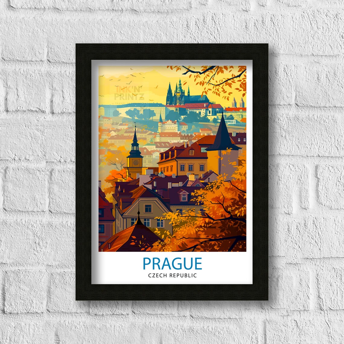 Prague, Czech Republic Vintage Travel Poster Print - Image 3