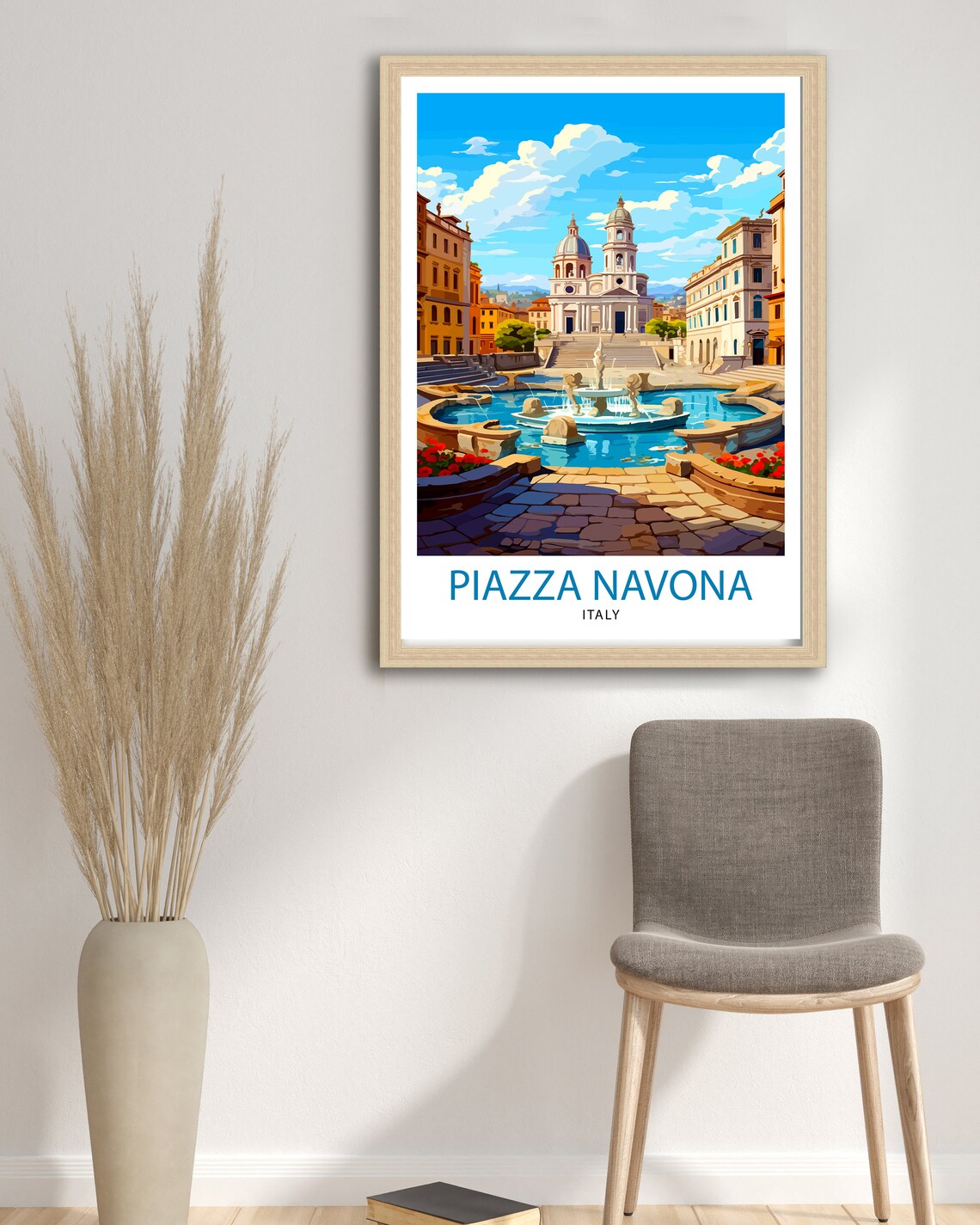Piazza Navona Rome Italy Fountain Baroque Square Travel Poster - Image 3