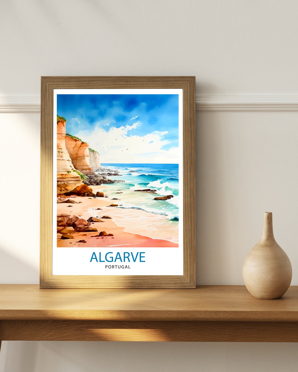 Algarve Portugal Travel Print Algarve Wall Decor Algarve Poster Portugal Travel Prints Algarve Art Print Algarve Illustration Algarve Wall - Image 3