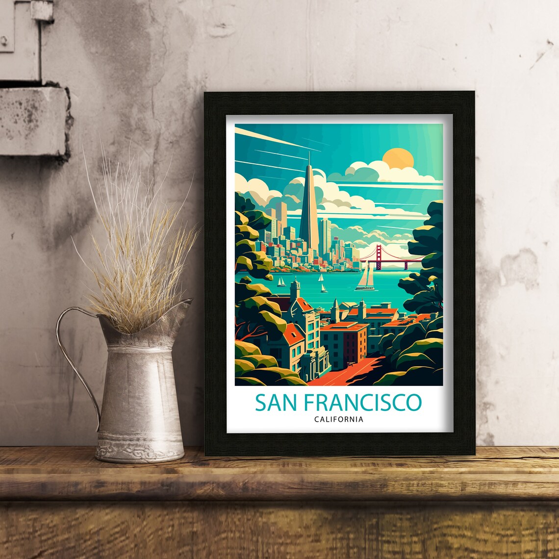 San Francisco Travel Poster, City Illustration Art Print - Image 3
