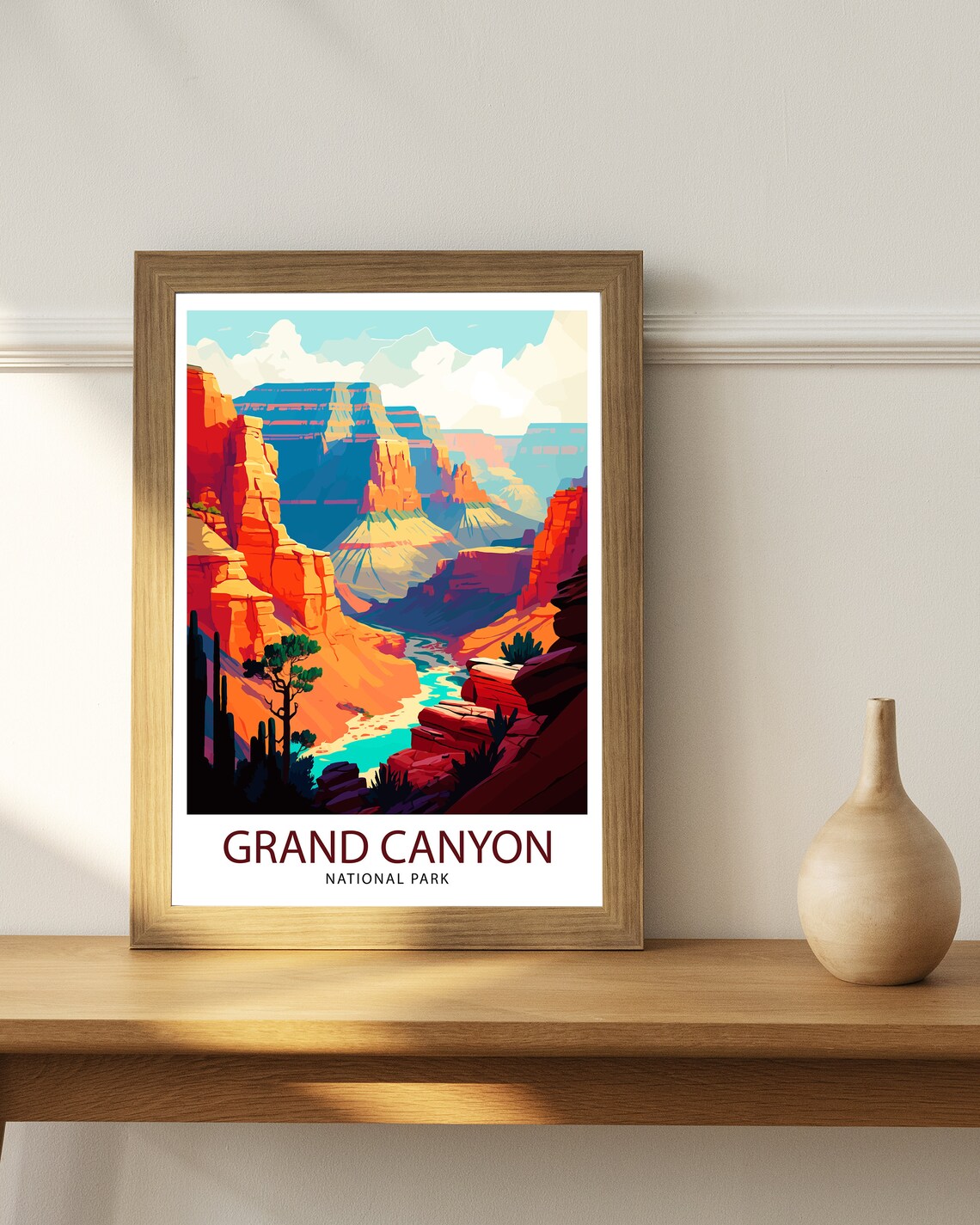 Grand Canyon National Park Red Rock Turquoise River Travel Poster - Image 2