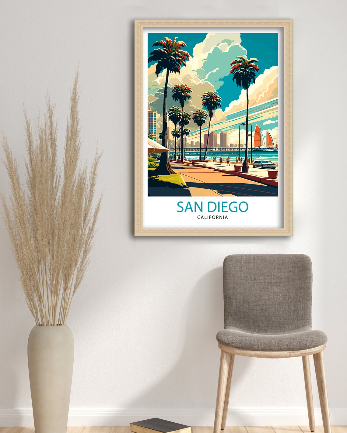 San Diego California Travel Poster, Wall Decor - Image 3
